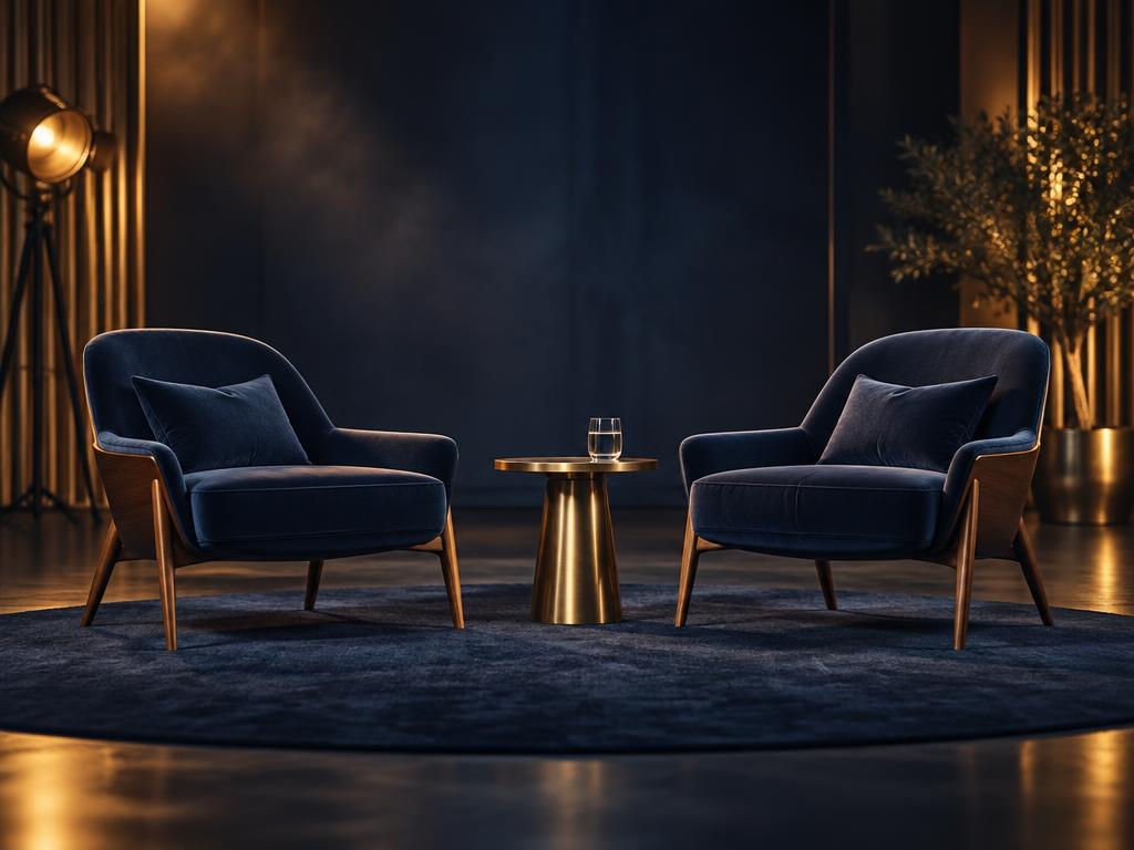 An interview set prepared for a conversation